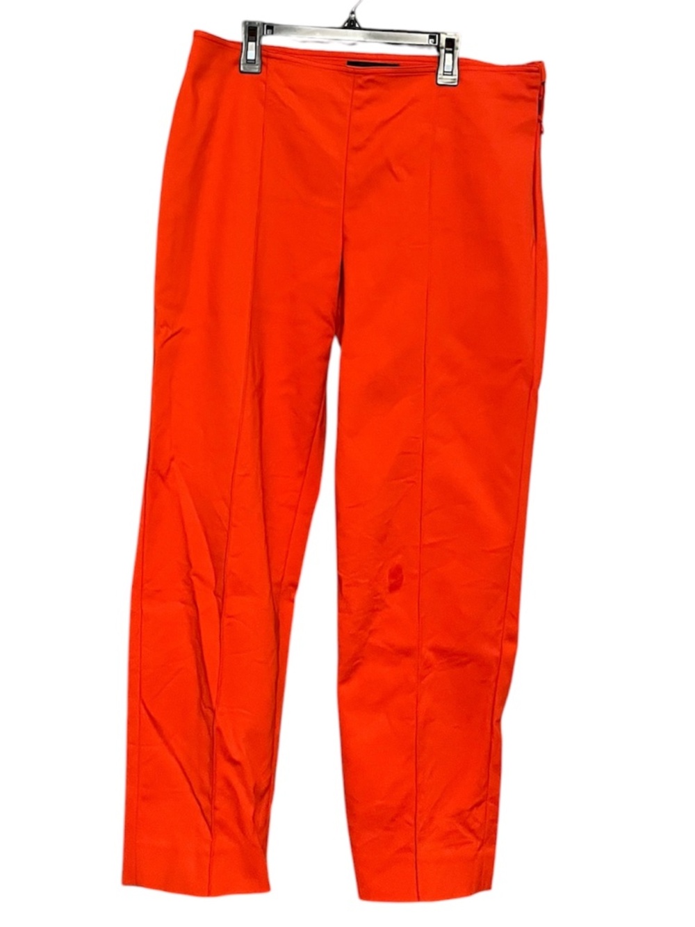 St. John Women’s Bright Orange Size Zip Cotton Blend Straight Leg Pants Sz-10